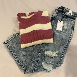 BNWT Outfit Judy Blues Distressed and Sweater